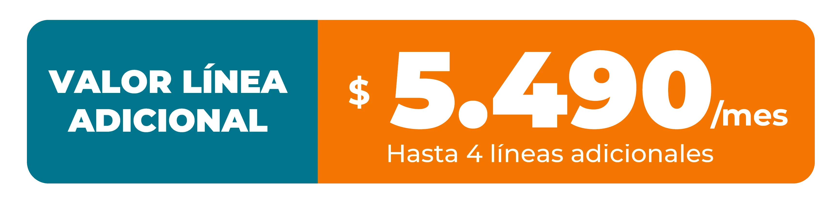 valor linea adicional