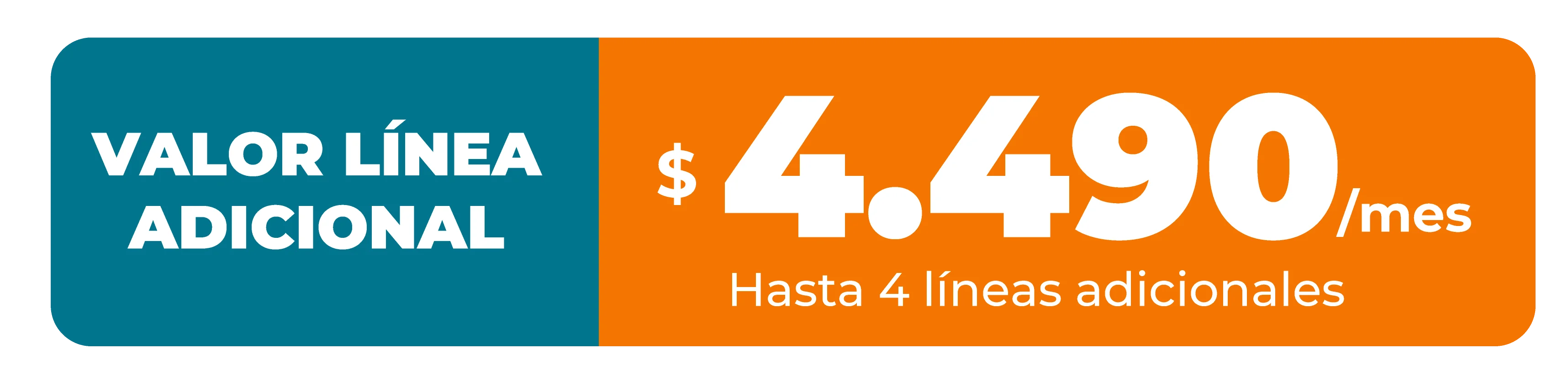 valor linea adicional