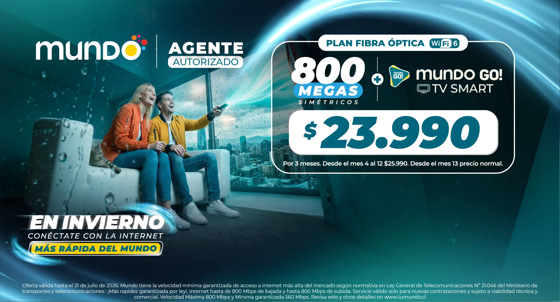 Planes fibra óptica hogar internet y TV Mundo Pacífico