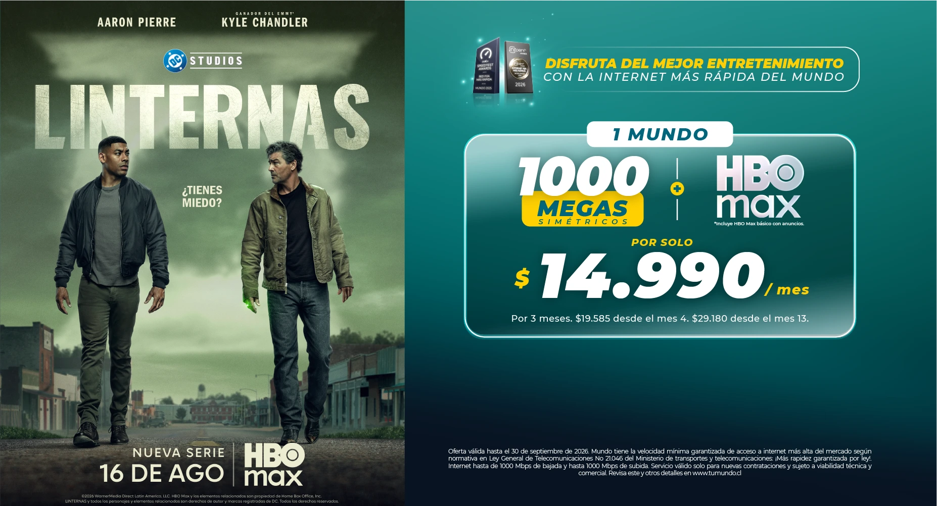 Planes fibra Mundo con HBO MAX incluido